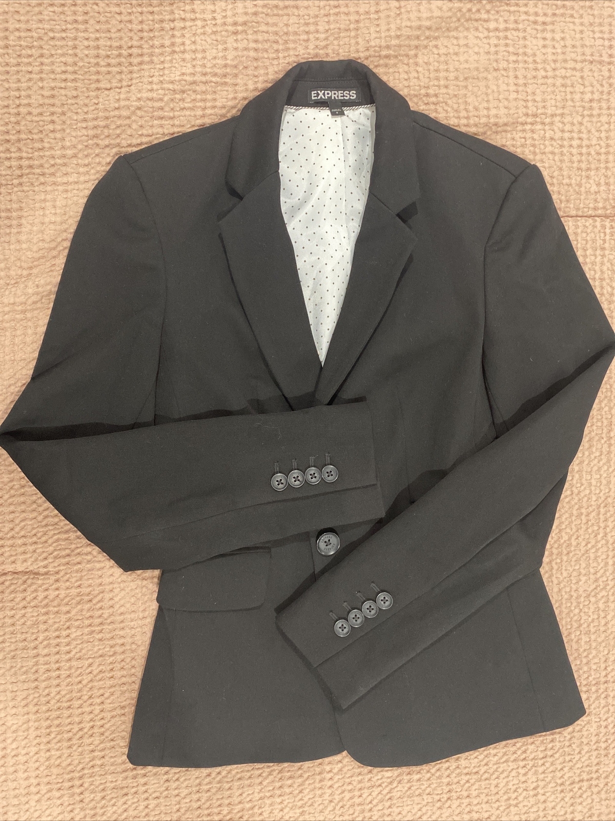 Express Womens Size 0 Solid Black Classic Blazer … - image 4
