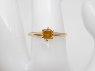 Antique $6000 FANCY INTENSE ORANGE YELLOW DIAMOND GIA CERTIFIED 14k Gold Ring