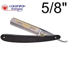 Dovo Prima 12581084 5/8" Straight Razor Black Ebony Wood Scales Solingen Germany