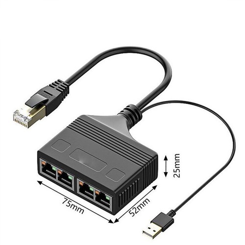 Adaptateur répartiteur Ethernet LAN RJ45 1 vers 3/4 ports câble réseau connecteur LAN NEUF - Photo 2/14