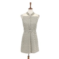 Esley Cream Floral Print Sleeveless Dress, Size S