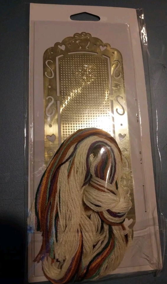 Bucilla Cross Stitch Brass Stitchables Bookmark Kit Violet Monogram