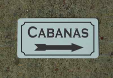 CABANAS -- Metal Sign Classic Style Golf Course Hotel Backyard Decor