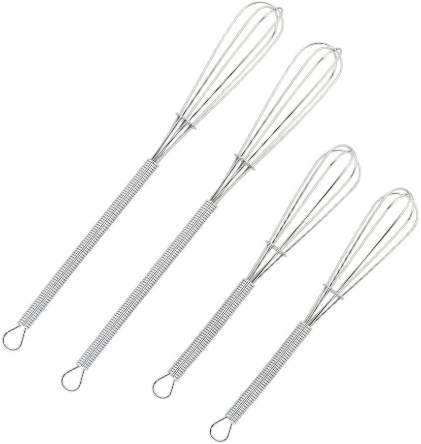 Mini Wire Kitchen Whisks Small Egg Whisk Gravy Sauce Mini Whisk Silver