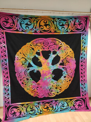 XXL Wandbehang celtic Mandala Tagesdecke Wandtuch India Keltisch bunt 240x210cm
