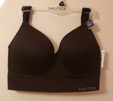 Nautica Intimates Women  s Comfort Wire-Free Lightly Lined Bra Black 42D NWT