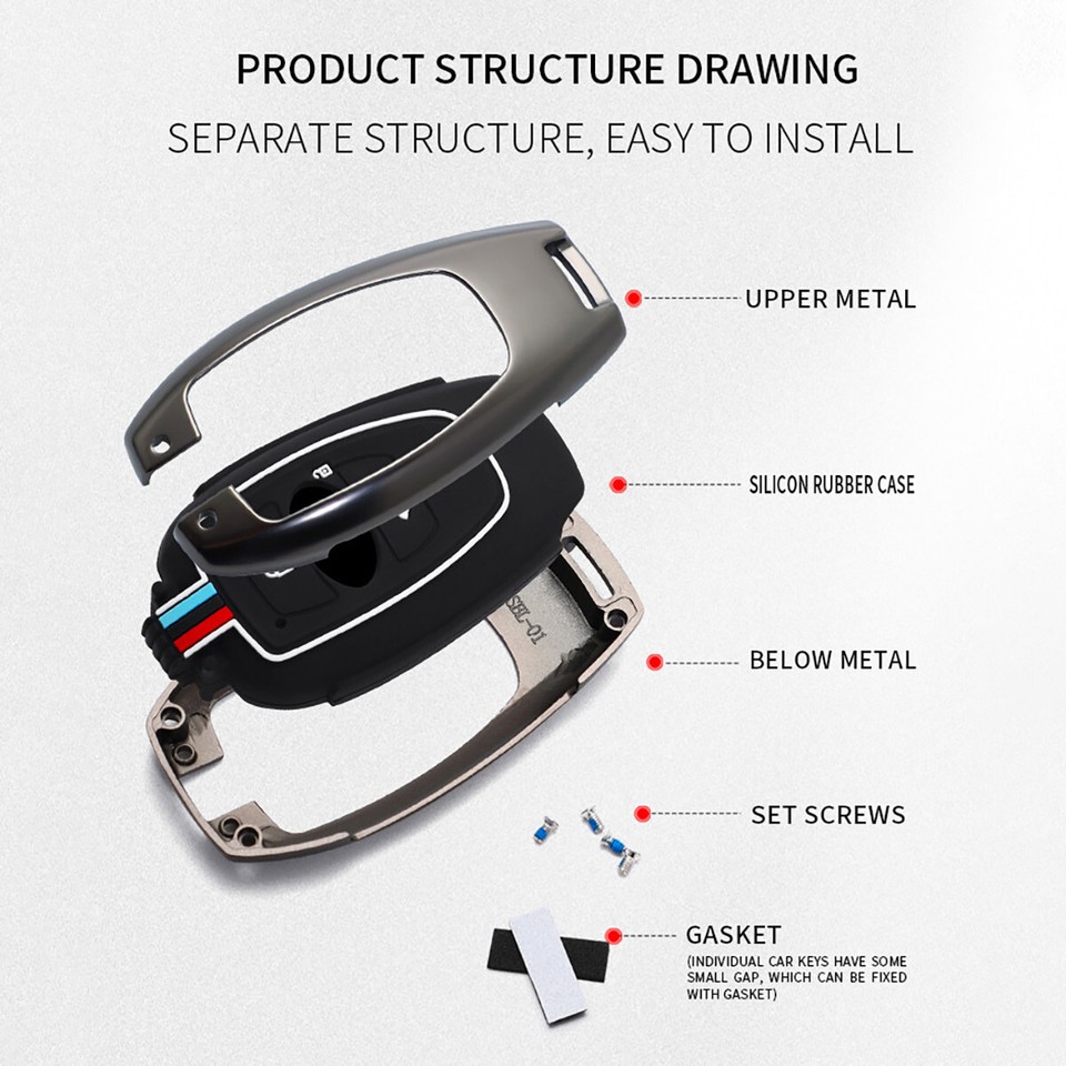 Subaru XV BRZ Forester Crosstrek Impreza Metal Key Fob Cover Case Ring