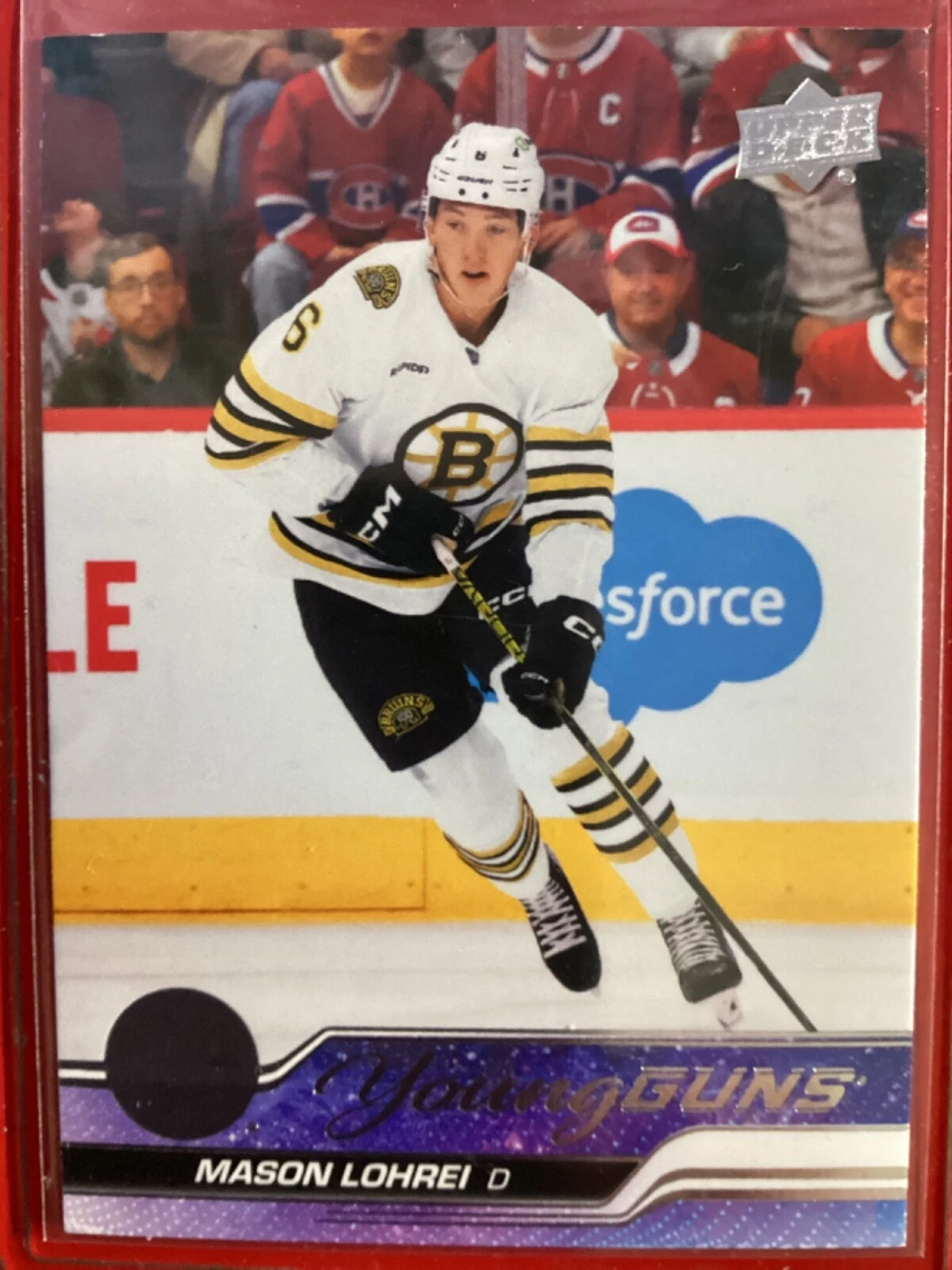 2023-24 Upper Deck Young Guns #497 Mason Lohrei Rookie (RC) Boston Bruins