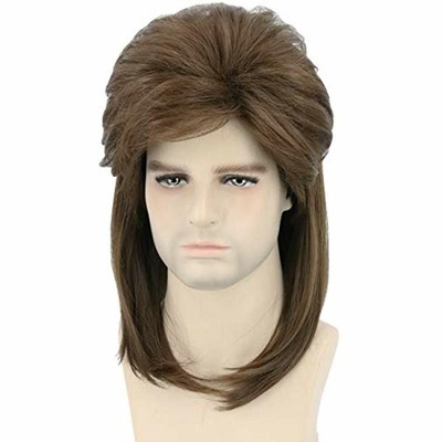 80s Joe Dirt Wig Brwon Mullet Mens Wigs Halloween Costume ...