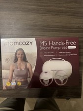 Momcozy M5 White Double Wearable Breast Pump, BPA-Free, Hands-Free