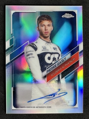 2021 Topps Chrome F1 Pierre Gasly Silver Refractor Auto /44 SP Formula 1