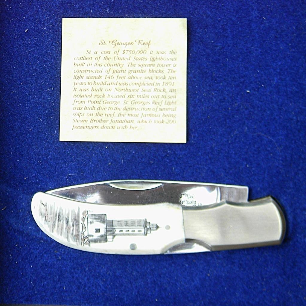 Spouting Whale Seki Japan St Georges Reef Lighthouse scrimshaw
