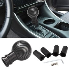 Universal Carbon Fiber Color Gear Shifter Black Round Gearshift Knob For Auto