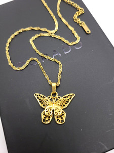 Authentic Dorado Butterfly Pendant Necklace 18k Gold Plated 16"-18"