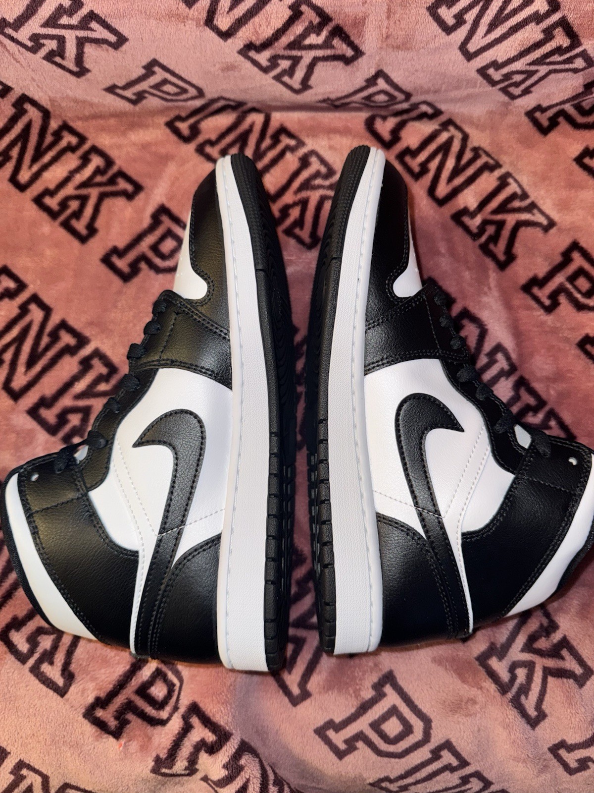 Nike Air Jordan 1 Mid Panda Black White (Women's Sizes  12 )(Men’s Sizes   10.5) thumbnail 2