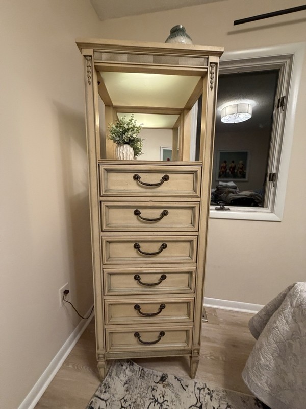 Dixie Mirror, Light Up Lingerie Chest French Regency Louis XVI Stye Dresser