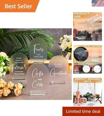 Sophisticated Acrylic Wedding Signage Set - 4 Pcs, 5x7 Inches Elegant Style