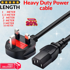 UK 3 PIN IEC C13 KETTLE LEAD POWER CABLE FOR PC MONITOR, PRINTER 1,2,3,5,10M LOT