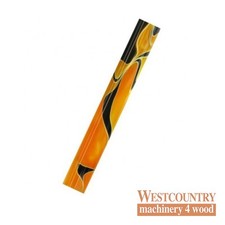 Charnwood Acrylic Pen Blank AR05 - 19mm Dia x 130mm Orange with Black and White