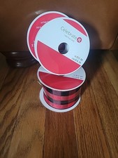 NEW Celebrate It Wired Edge Ribbon 2.5"x 20Ft 1x 7/8"x 30ft Red Black Plaid