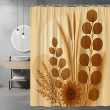 Rustic Floral Shower Curtain - Boho Chic Decorative Design