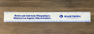 VTG EASTERN AIRLINES Advertising Plastic RULER Logo Whisperliner ATL to LA RARE