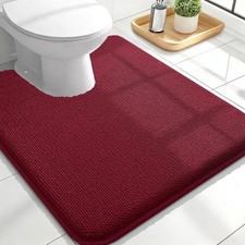 Toilet Rugs U-Shaped 24x20, Extra Soft 24" x 20" Contour Rug Burgundy