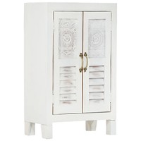 Sideboard Kommode Anrichte Weiß Massivholz Akazie 55X30X90 Cm