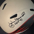 John Hannah Signed New England Patriots Helmet HOF 91 Schwartz Auth full-size
