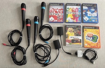 2 SingStar Set   4 Mikrofone + 2 USB Adapter + 5 Spiele + EyeToy Kamera