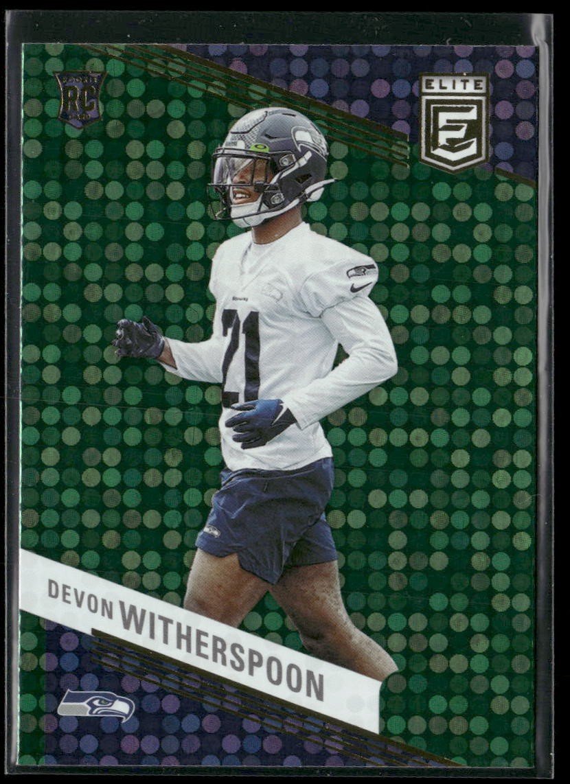 Rookie 2023 Donruss Elite #133 Devon Witherspoon Green Disco