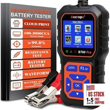 BT60 PRO Car Battery Tester 6V/12V/24V, 2 120Ah, 100 3000 CCA, Black-Orange
