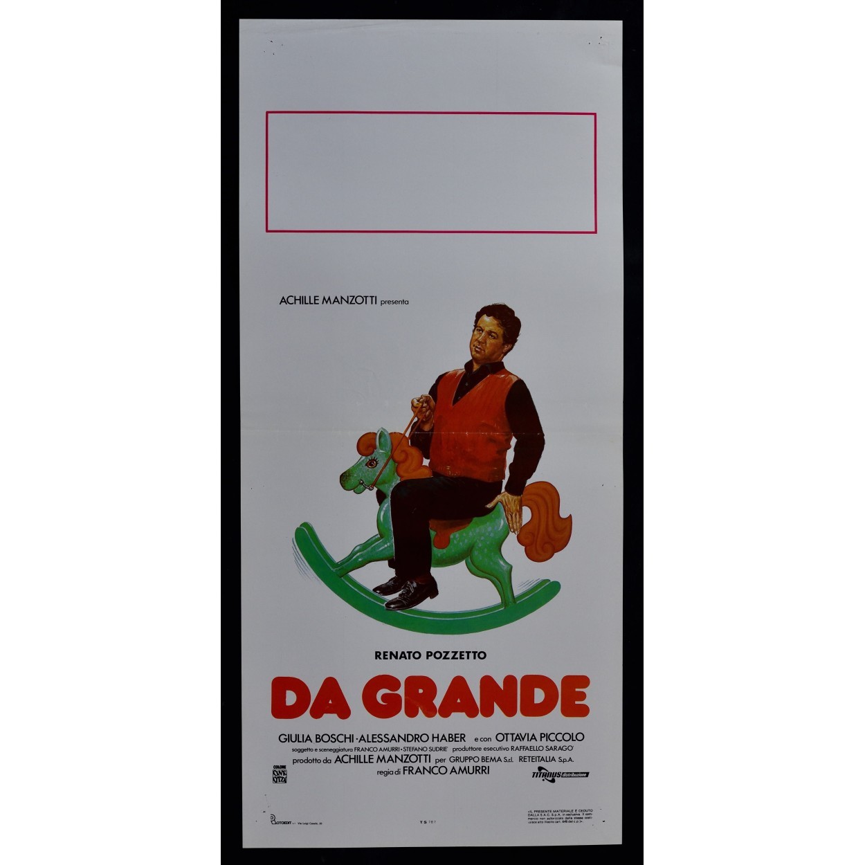 Locandina originale film Da grande (2° tipo) (1987) - Regia di Franco Amurri