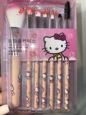 Hello Kitty Makeup Brushes Cute Design Tan Pink Color NIB