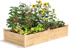 Premium Cedar Raised Garden Bed 4' x 8' x 17.5" (3/4" Thick) - Made in USA