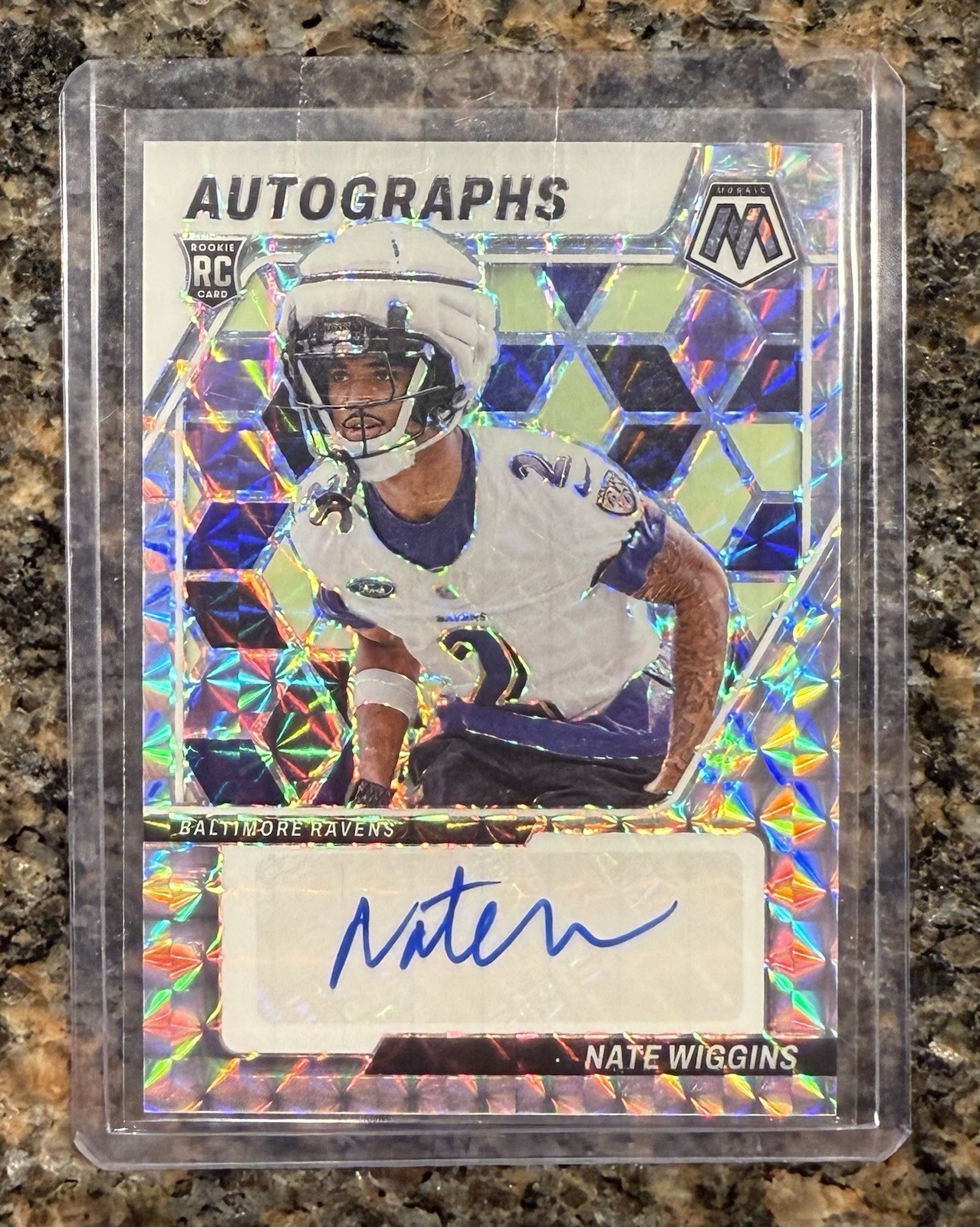 Nate Wiggins Panini Mosaic Autographs Mosaic #AMNWS White