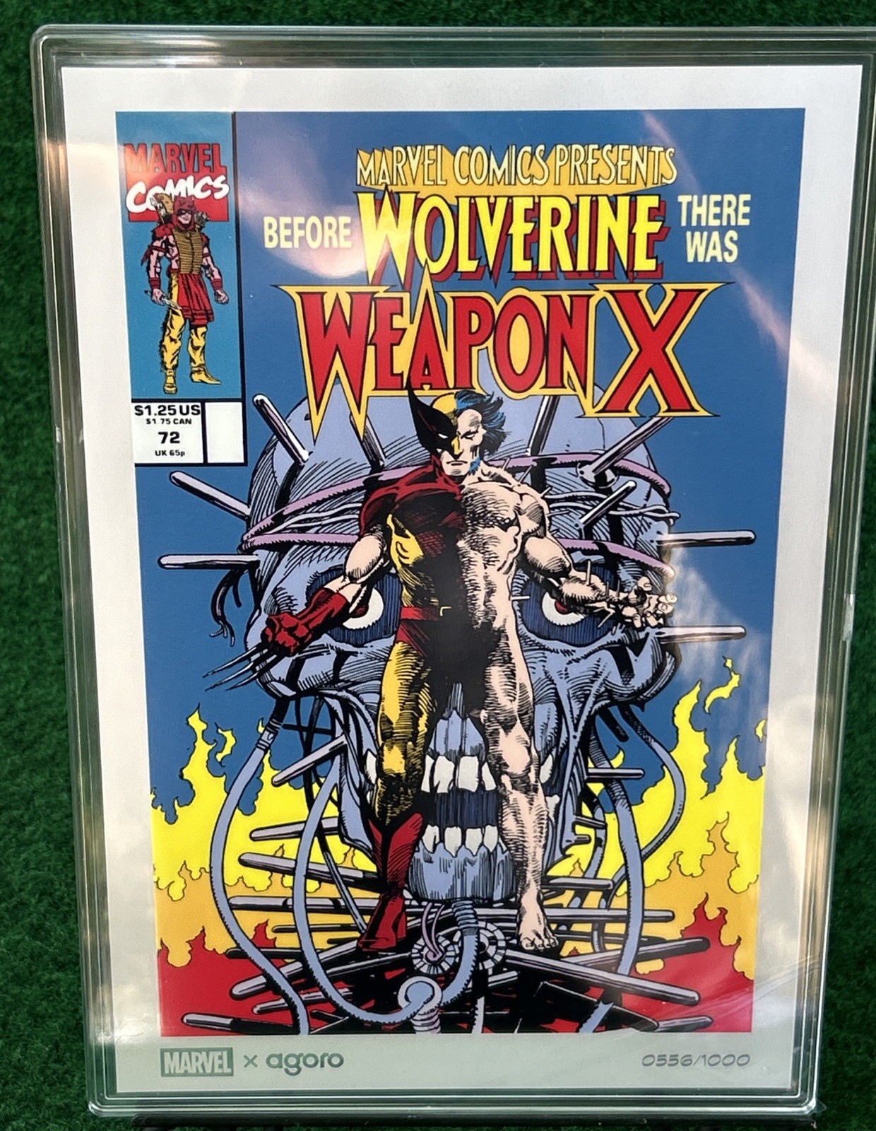 Agoro Marvel Wolverine #72 Weapon X 1oz .999 Silver Bar  556/1000 COA