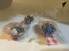 Vintage Lot of 3 WATCH RING Finger Stretch Band Quartz Blue,  White, Pink