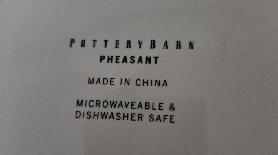 Plato de cerámica de 9" Pottery Barn Thanksgiving Pheasant usado en excelente estado Foto 3 de 3