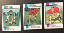 1973 TOPPS FOOTBALL CARDS THREE (3) CARD LOT AS PICTURED GREAT CONDITION