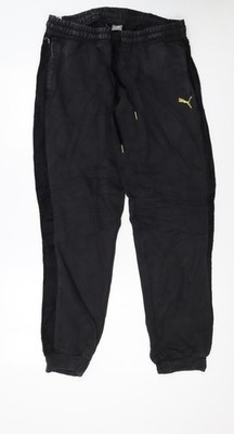 Puma Jogginghose Damen schwarz XL mit goldenem Logo