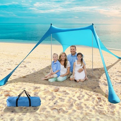 Don't get crispy! UPF50+ beach canopy, stays put for your outdoor escapades.