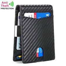 Men s Slim RFID Bifold Wallet Credit Card Holder 12 Slots ID Window