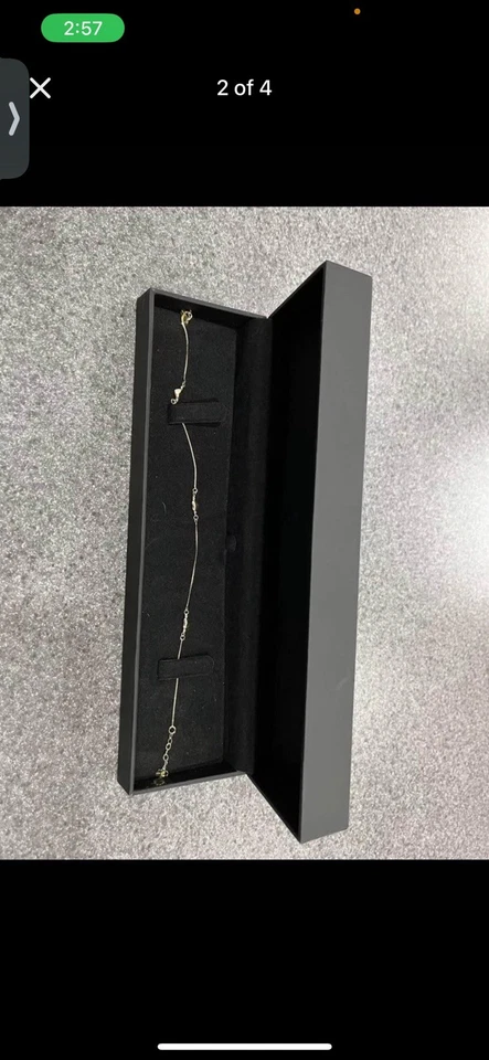 Tobillera ajustable Puff Heart en oro tricolor 14K - 10" Foto 2 de 4