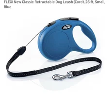 Flexi Retractable Dog Leash For Small Dogs Up To 33lbs 26’ Blue