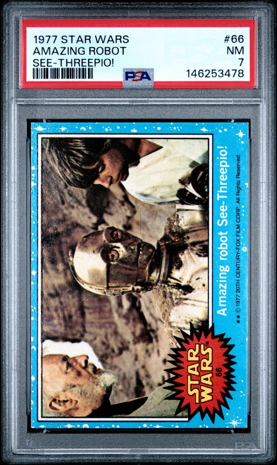 1977 TOPPS STAR WARS AMAZING ROBOT SEE-THREEPIO #66 PSA 7