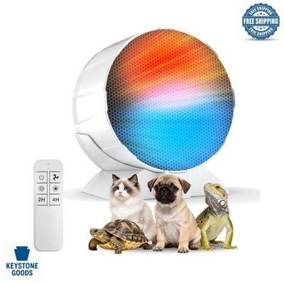 200W Reptile Heat Mat & Fan Combo with Remote, Adjustable Temperature, Safety...