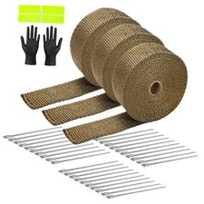 Exhaust Heat Wrap Roll 2" x 50' Titanium Fiberglass Heat Shield Tape 3 Rolls