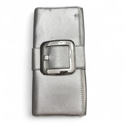 Michael Kors Metallic Silver Buckle Clutch Bag