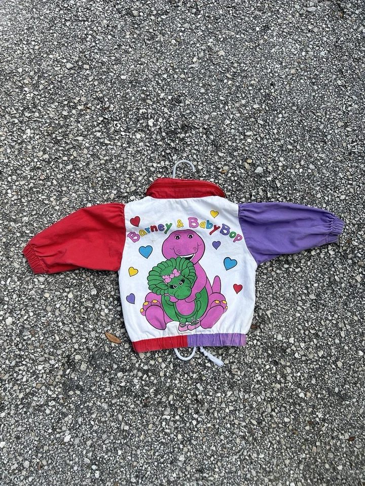 Chaqueta cortavientos Barney el dinosaurio 1993 de colección talla 18M RARA Foto 3 de 4